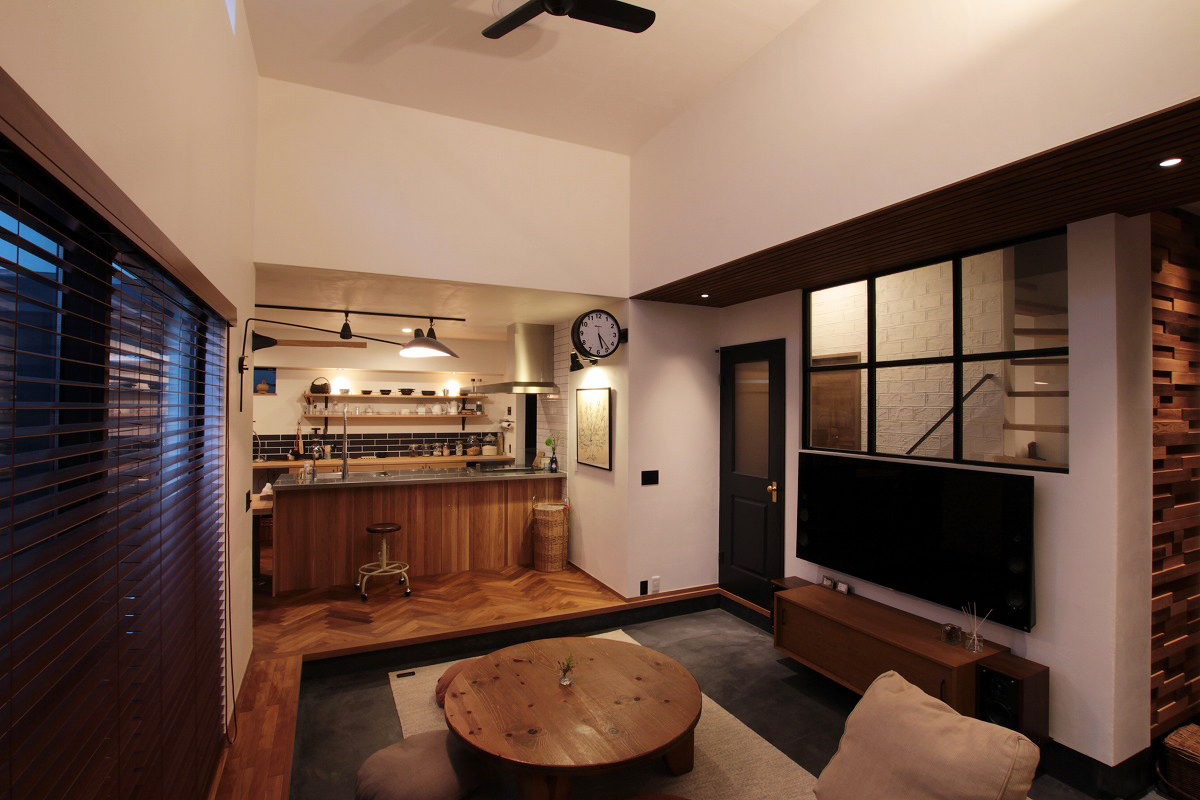 施工写真1枚目　土間のあるマニッシュスタイル 